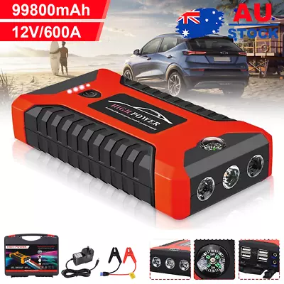 Portable Car Jump Starter 99800mAh++ 12V Pack Booster Charger Battery Power Bank • $52.70