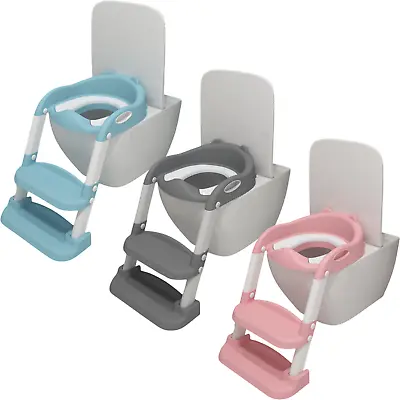 £24.99 • Buy Children Toilet Seat & Ladder Toddler Training Step Up Easy Fold Down For Kids