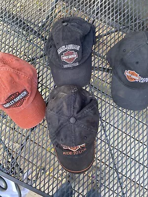 HARLEY DAVIDSON Lot Of 4 SnapBack Hats Vtg • $17.99