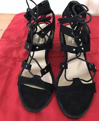 Miss Selfridge Ladies Black Gladiator Style Shoes Size 5 • £6