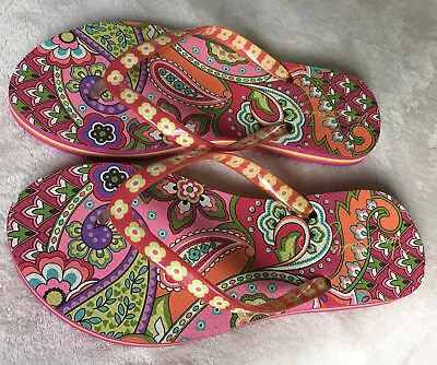 Vera Bradley~Paisley In Paradise~Flip Flops Sandals Size Small 5-6 • $8.75