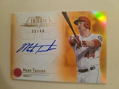Mark Trumbo Signed Serial /40 Topps Tribute 2014 Thick Insert Angels Orioles VG • $4
