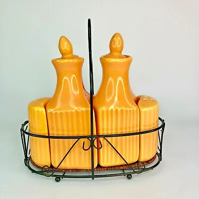 Temp-Tations By Tara - Oil & Vinegar Salt & Pepper Shaker Carafe Set Orange  • $9.99