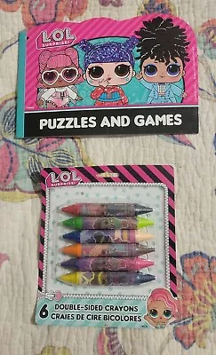 LOL SURPRISE Puzzles And Games Book & Pack Of 6 Double-sided Crayons • $7.99