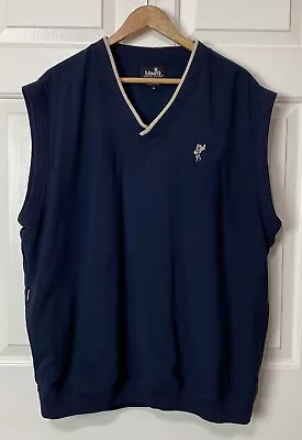 Mens XL Golf Vest Jumper Windbreaker Ashworth Navy Blue Softshell Pockets • $19.26