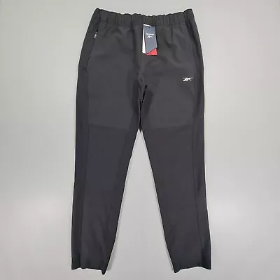 Reebok Mens Joggers Black Medium Woven Pants Thermwarm +Graphene • £39.99