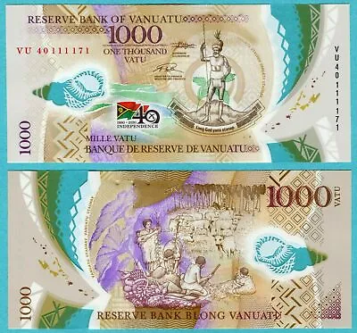 New: VANUATU 1000 Vatu Banknote 2020 UNC P-New - Polymer / Commemorative 40th • $22.99