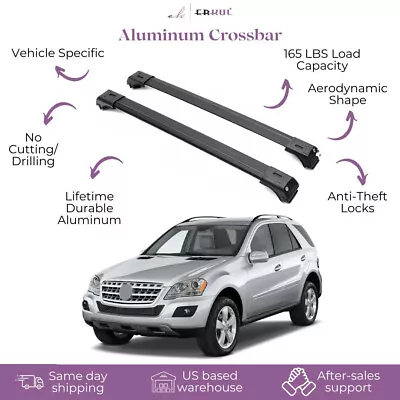 ERKUL Roof Rack Cross Bar Mercedes ML-Class W164 2006-11 Fits Raised Rails Black • $109.90