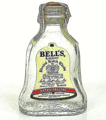 Bells Liqueur Whisky Miniature Liquor Bottle Tax Seal Scotland Import Empty Vtg • $10.99