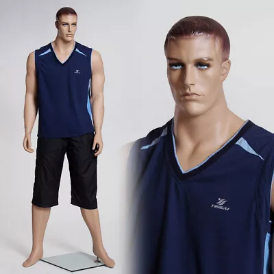 Realistic Male Adult Full Body Fiberglass Fleshtone Mannequin With Molded Hair • $311.93