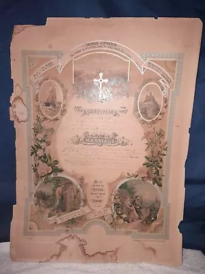Marriage Certificate 1894 Sauk City WI. Lincoln Sawyer Lydia Buihler • $29.99