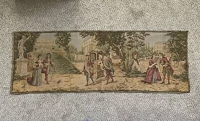 Beautiful Vintage French Tapestry~~~Royalty Versailles Etc~~~55.5” X 19.5” • $24.99