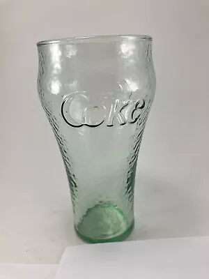 Vintage Coca Cola Green Pebbled Glass Soda Glass Indiana Glassware • $10