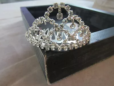 NEW Mini Tiara Crystal Pearls Crown Hair Comb Wedding Party Hair Accessories • $8.99