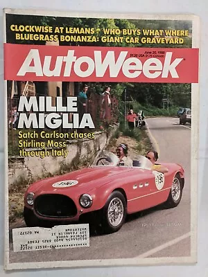 AutoWeek Magazine June 20 1988 Mille Miglia M348  • $11.99