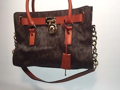 Michael Kors Hamilton  Brown Ew Satchel Pvc • $185