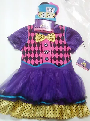 ALICE IN WONDERLAND MAD HATTER TODDLER BABY GIRL HALLOWEEN COSTUME 12-18 Mos. • $21.99