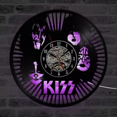 Kus Rock Band Vinyl Record Clock KISS Fans Classical CD Wall Art Clock Decor • $30.51