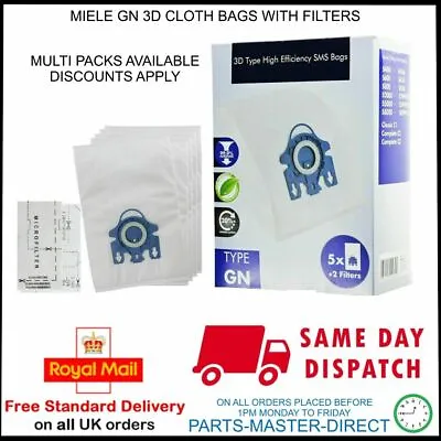 £9.99 • Buy Fits Miele Gn 3d Type Hyclean Efficiency Vacuum Cleaner Hoover Dust Bags Filters