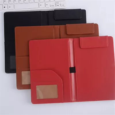 PU Leather A5 Clipboard Clip File Folder Document Bag Business Writing Pad • £11.12
