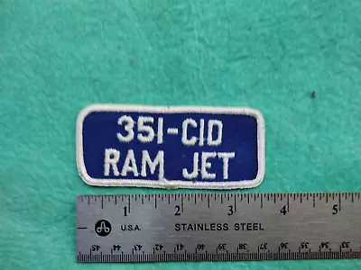 Vintage Ford Mustang 351- CID Ram Jet Racing Service Dealer Hat Patch • $7