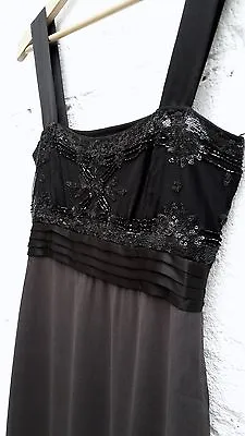 £10 • Buy NOUGAT -  Beaded Chiffon Sleeveless Dress / Lined - UK 8 - Excellent Condition.