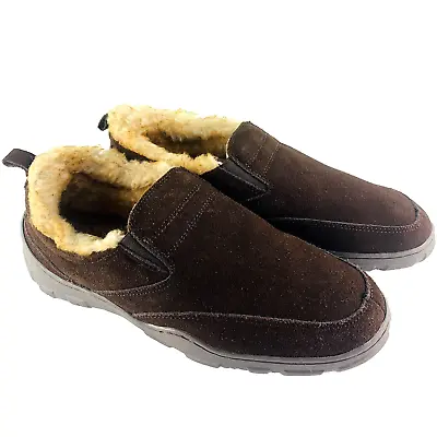 Cabela's Suede Leather Slippers Loafers Men's 10M Indoor/Outdoor Soles Brown • $24.99