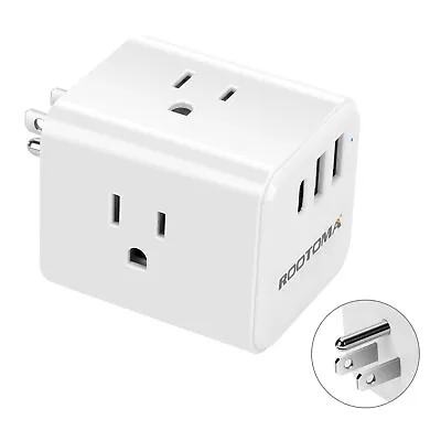 Multi Plug Outlet Extender Wall Outlet Splitter USB-C Adapter For Travel Cruise • $12.99