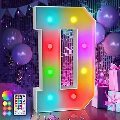 3ft 4ft Colorful Large LED Marquee Letter Light Remote Light Up Letters Numbers • $65.75