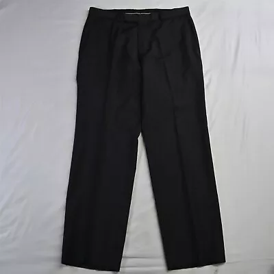 HUGO BOSS 34x32 James Brown Gray Check Straight Wool Mens Dress Pants • $24.99