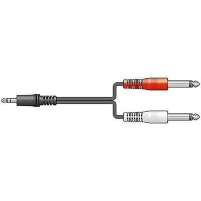 AV Link 3.5mm Stereo Mini Jack To 2 X 6.3mm Mono Jack Audio Cable (1.2m) • £6.32
