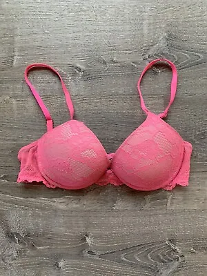 Victoria’s Secret Bra Size 34C Biofit Demi Uplift Pink Lace • $15