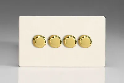 £85.95 • Buy Varilight Screwless Primed White With Brass Light Switches & Sockets Range