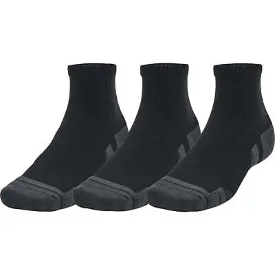 Under Armour Unisex Performance Tech (3 Pack) Quarter Socks Gym - Black • £11.99