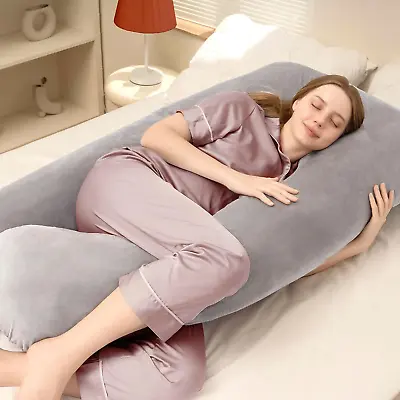 $82.69 • Buy Pregnancy Pillows, U Shaped Body Pillow For Pregnancy, 55 Inch Grey Maternity Su