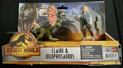 Jurassic World Dominion Claire And & Dilophosaurus Dinosaur Figure Pack Mattel • $13.50