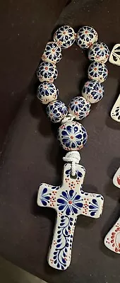 Mexican Clay - (1) Rosary Cross & 11 Beads       ***free Freight*** • $58.78