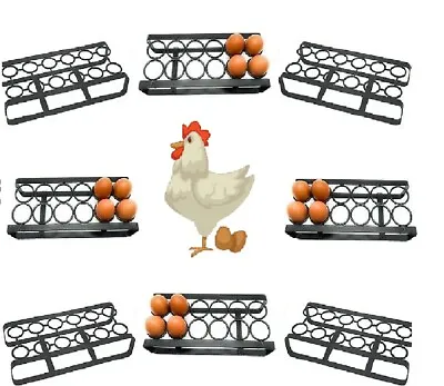 New Kitchen Eggs Holder Black Iron Stand Flat Rack Storage & Holds Up To 12 Eggs • £8.95