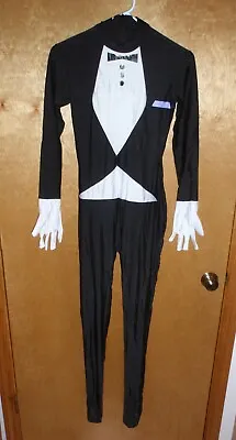 Tuxedo Costume Adult Halloween Cosplay Bachelor Party 2nd Skin BODY SUIT Butler • $4.94