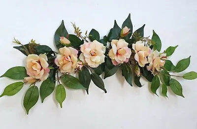 Yellow Rose 27  Swag Silk Flower (Ready To Display) Wall Door Arch Decor BP2227 • $24.98