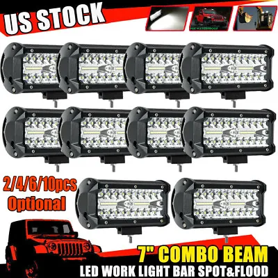 7inch 800W LED Work Light Bar Flood Spot Combo Fog Lamp Offroad Driving Truck • $64.17