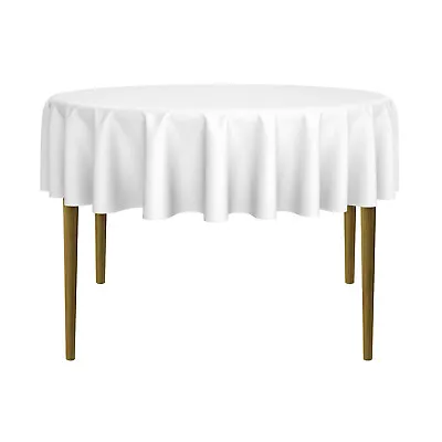 5 Pack Round Wedding Banquet Polyester Fabric Tablecloths • $61.09
