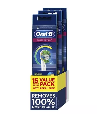 New Oral-B Flossaction Electric Toothbrush Replacement Brush Head Refills 15 • $135.99