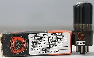 6SN7GT CKR/VT 231 KENRAD Black Coated Glass Made In U.S.A Amplitrex Tested • $200