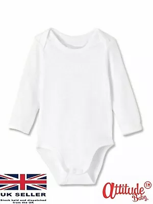 Long Sleeve Baby Bodysuit-Newborn-Premature Sizes-Baby Long Sleeve Bodysuit. • £3