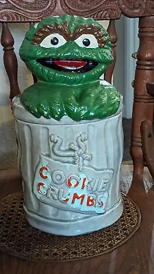 Rare 1970's Muppets Inc Oscar The Grouch Cookie Jar Ceramic Sesame Street • $131