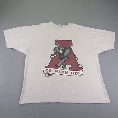 Vintage Alabama Crimson Tide Shirt Mens Extra Large Gray Salem Sportswear 90s • $45.48