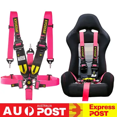 5-Point Camlock Quick Release Racing Seat Belt Harness Universal Pink AU • $139.16