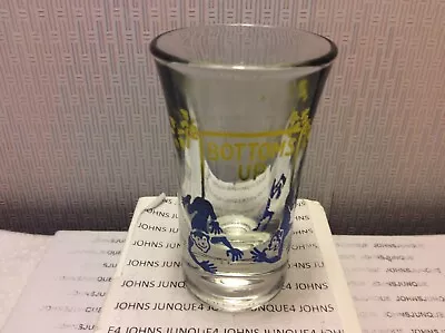 BOTTOMS UP SHOT GLASS New MONKEYS HANGING UPSIDE DOWN Blue/Yellow • $3.91