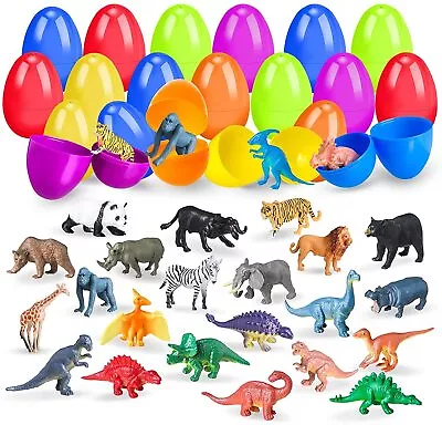£32.35 • Buy 24 Pack Prefilled Easter Eggs With Animal Dinosaur Figures For Easter Eggs Hunt
